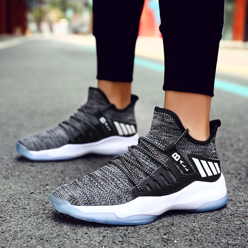 High Top Men Sport Shoes Basketball Sneakers Light Outdoor Footwear Breathable Anti-slip Rebound Gym Ankle Boots for | Обувь