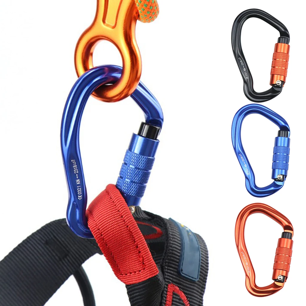 

Twist Lock Climbing Carabiner Clips Auto Locking and Heavy Duty