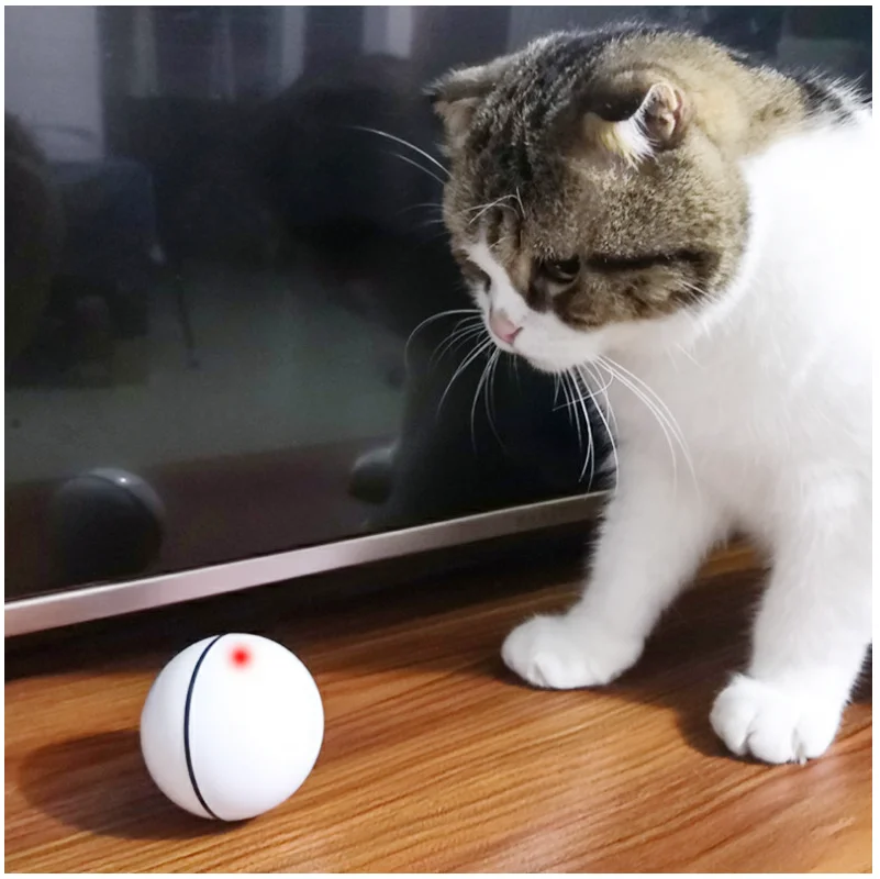 Pet персидская игрушка для кошек светодиодный светящийся шар зарядка через USB умная забавная игрушечная кошка автоматический прокатный лазерный шар для маленьких средних собак свет