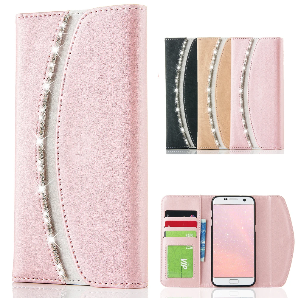 LLZ.COQUE Bling Folio Premium для Samsung S10e Магнитный Тонкий чехол бумажник Galaxy S7 Edge S8 S9 S10 Plus