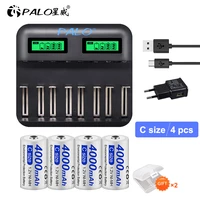 palo 4000mah 1 2v c size rechargeable c type battery intelligent battery charger for 1 2v aa aaa c d battery toy gas cooker