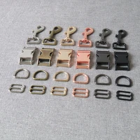 50sets Wholesale 25mm Metal D Ring Release Buckle Straps Seat Belt Loop Carabiner For Bag Dog Collar Leash Harness DIY Accessory
