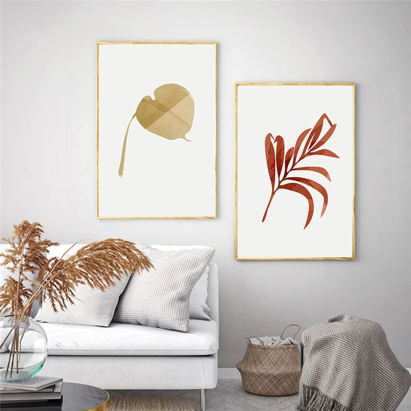 

Nordic Abstract Plant Leaf Canvas Painting Watercolor Decorative Picture Wall Art Poster Print for Living Room Home Decor