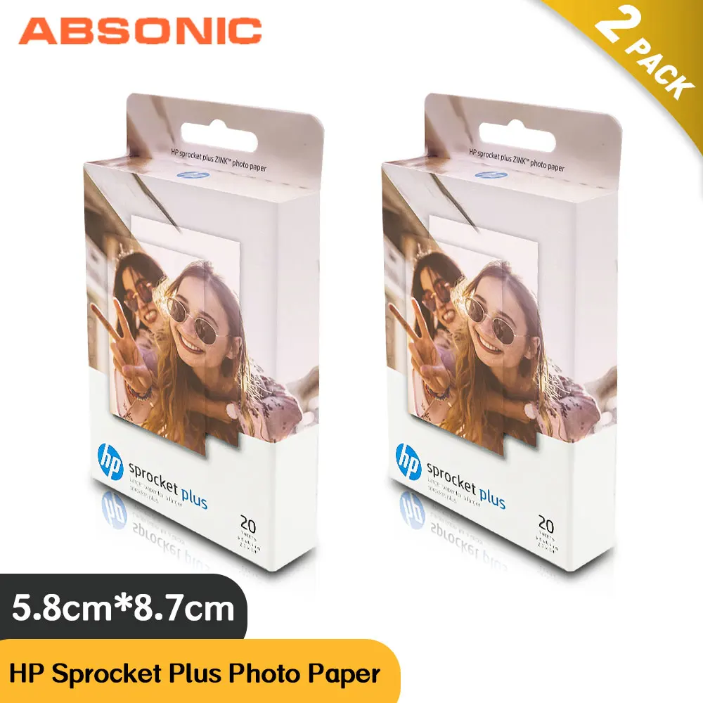 Absoonic 2 Box ZINK фотобумага с липкой поддержкой совместима HP Sprocket Plus фотопринтер 3x3 4 Inch