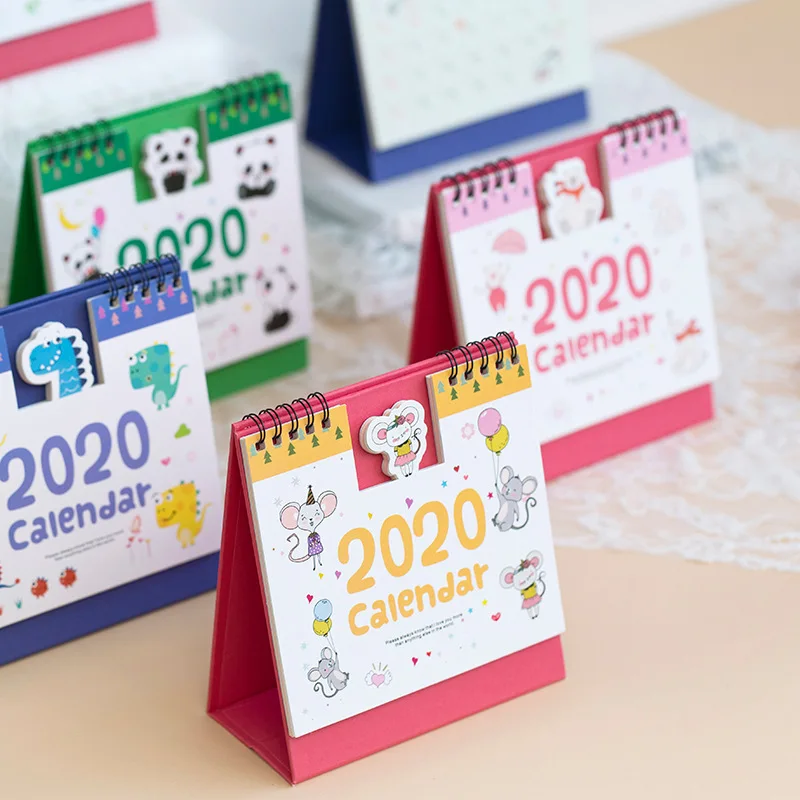 Мультяшный настольный мини календарь 2020 креативный мультяшный маленький с