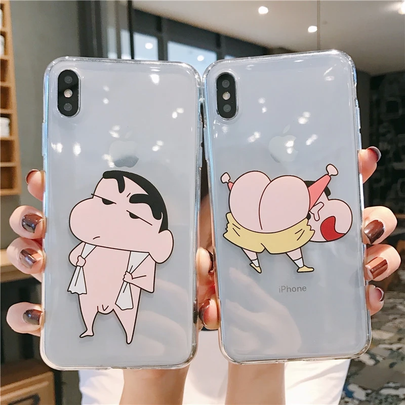 Clear Cases For Iphone 6 6s 7 8 Plus X Xs 11 Pro Max Cute Cartoon Soft TPU Ballet Rabbit Shinchan Transperent Coque Phone Case |