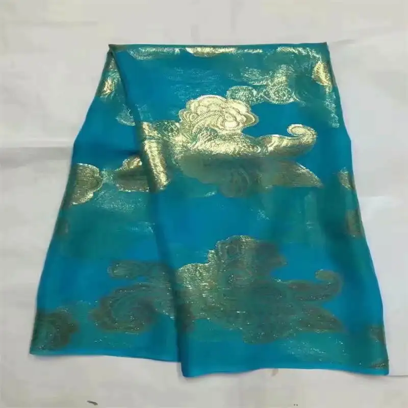 

CEP/горячая Распродажа 5 ярдов Высококачественная шелковая позолоченная жоржет женская одежда тюль кружево для платья дизайнерская ткань (0216