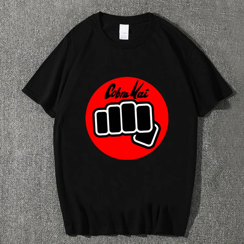2019 высокое качество Кобра Кай Символ Футболка короткий рукав О до образный вырез