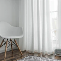 solid white thick opaque sheer curtains for living room bedroom tulle curtains for kitchen voile decoration fabric blinds drapes
