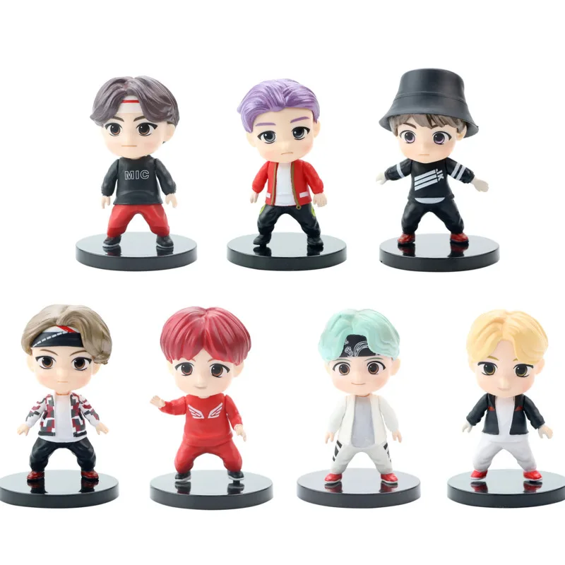 7pcs/set Bangtan Boys Model Toys PVC Figures KPOP Star TOP Group Action Collectible | Игрушки и хобби