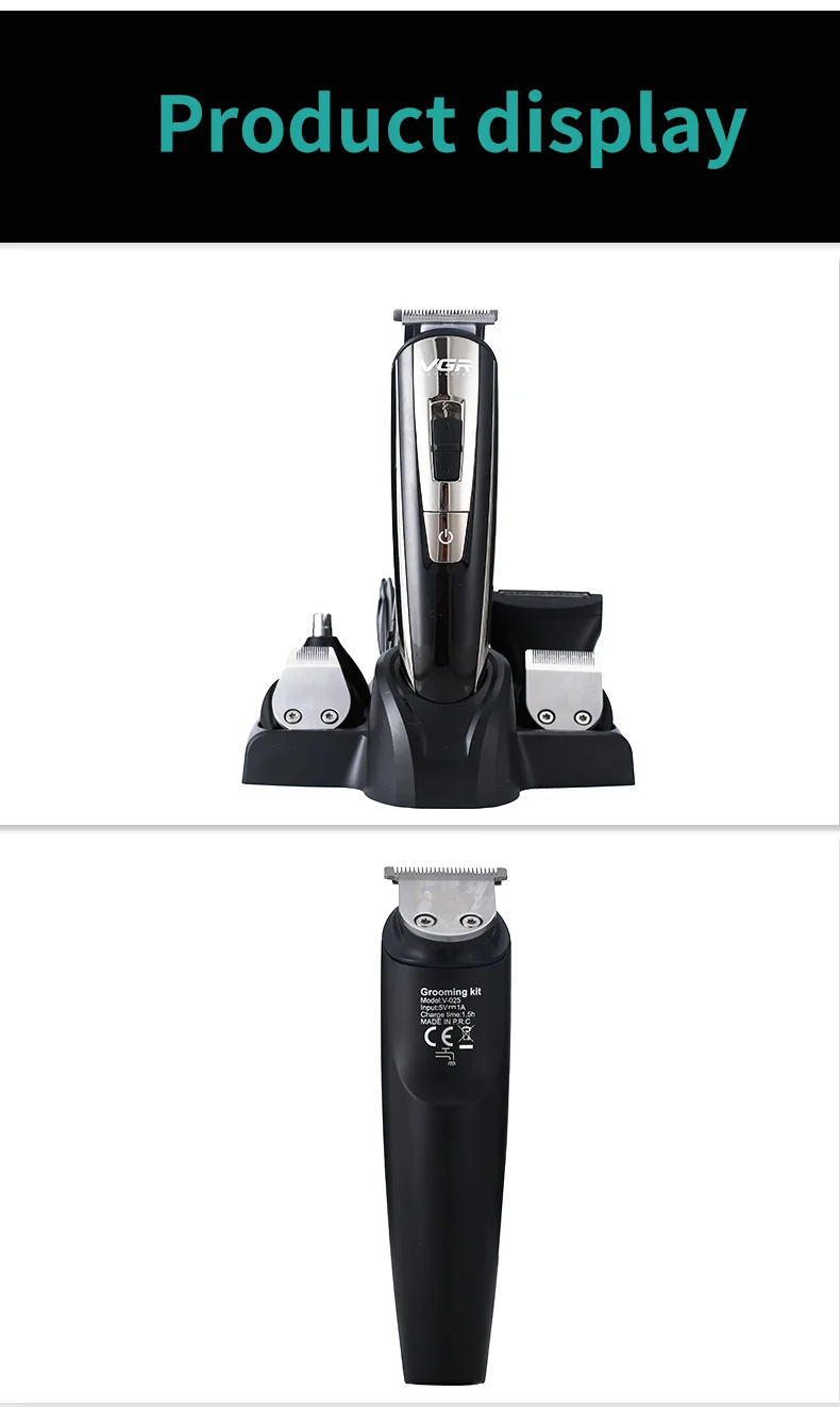 VGR 5-в-1 машинка для стрижки волос носу очиститель Бритва очищающее средство