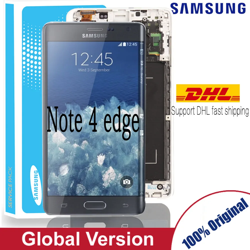 Оригинальный Super AMOLED ЖК дисплей 5 6 дюйма для samsung Galaxy Note 4 Edge N915 N9150 N915F дигитайзер