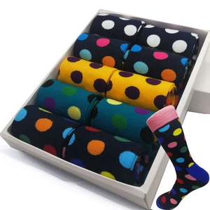 Мужские хлопковые носки с волнистыми краями, повседневные Разноцветные носки для деловых встреч и вечеринок, подарок для мужчин, зима 2019