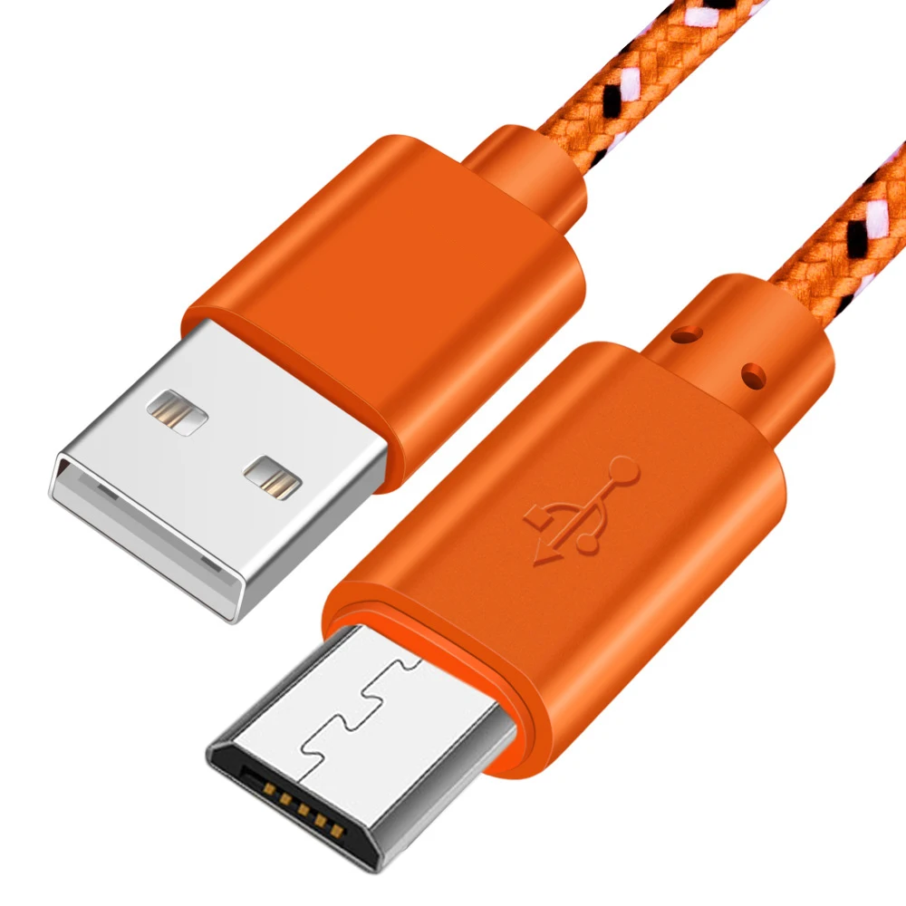 Micro USB кабель для синхронизации данных USB кабель для зарядки samsung htc huawei Xiaomi Tablet Android 1 м/2 м/3 м нейлоновая оплетка USB кабели для телефонов