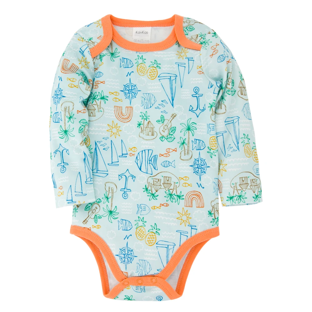 Боди с длинным рукавом Honeyzone для новорожденных девочек и мальчиков брендовый