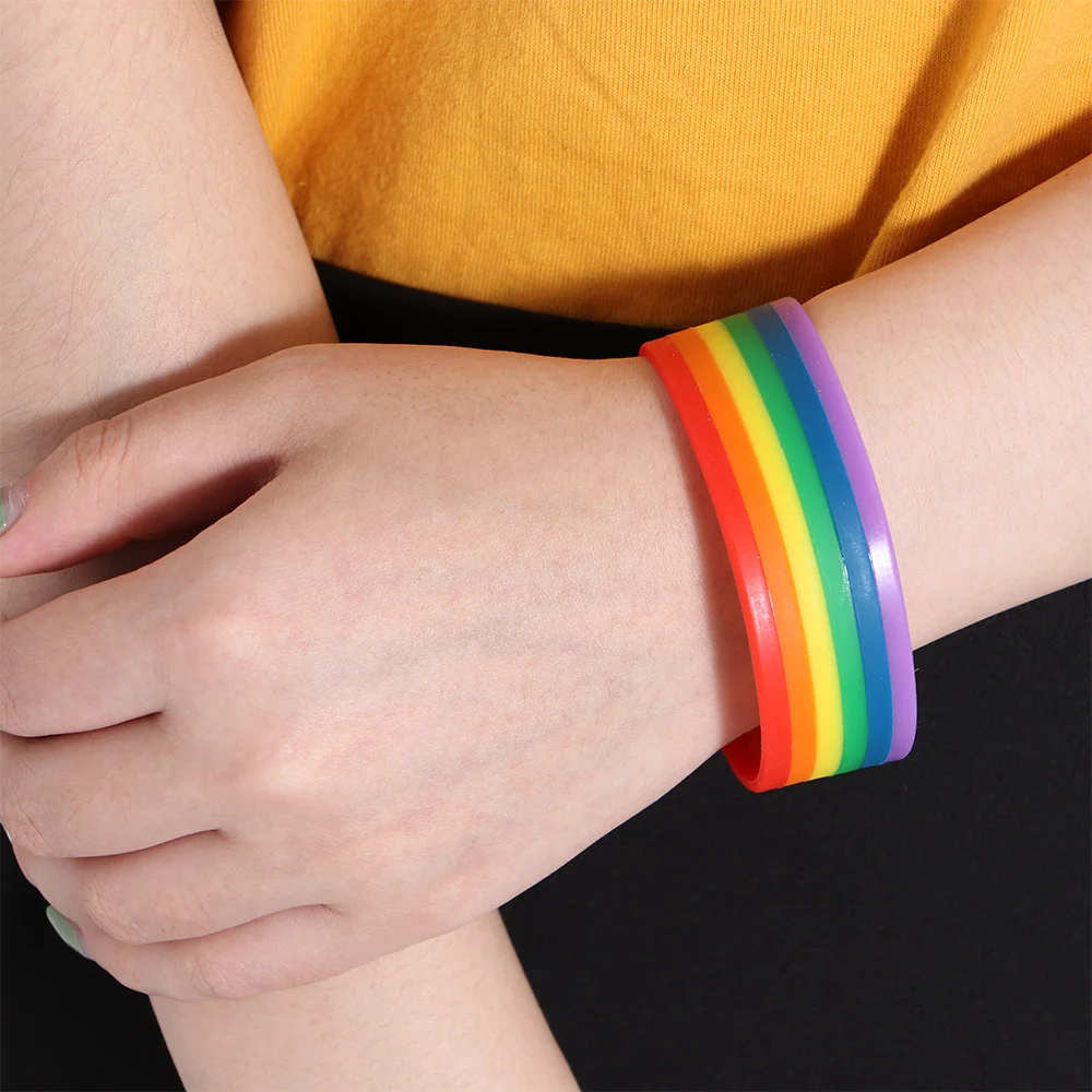LGBT силиконовые браслеты подарок для пар Радужный Браслет ручная работа с