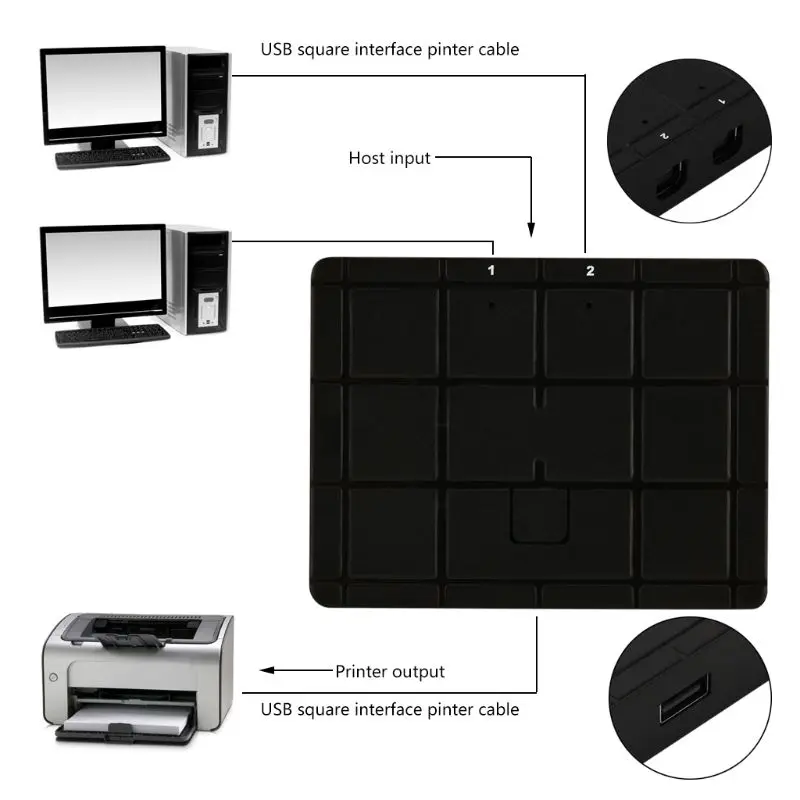 USB2.0 Hub 2In1Out USB Auto Sharing Switch Converter Splitter for PC Computer Printer Peripherals Office Home Use | Компьютеры и офис