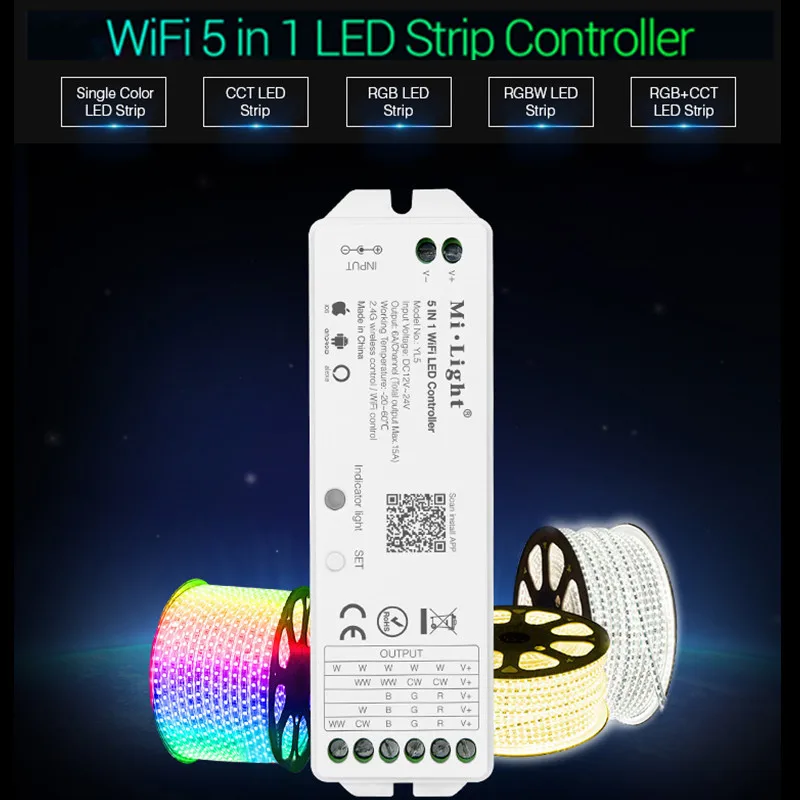 Mi светильник 5 в 1 WL5 WiFi светодиодный контроль ler MiBoxer Беспроводной Wi-Fi полосы