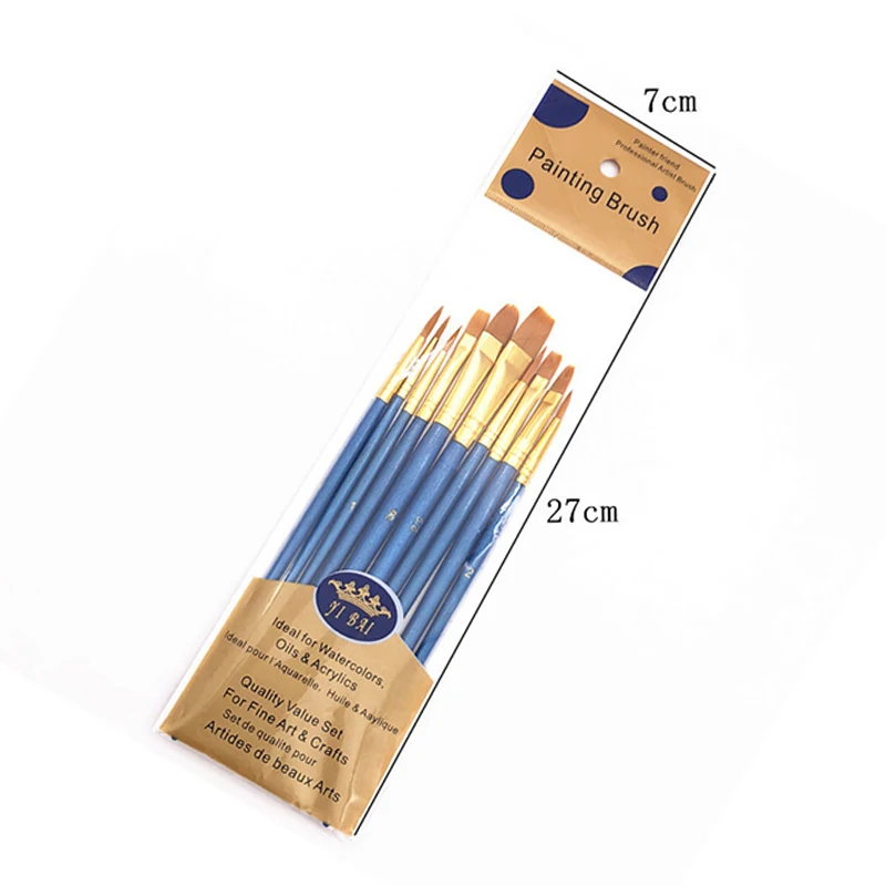 10 шт./партия кисть для рисования жемчужные синие нейлоновые волосы