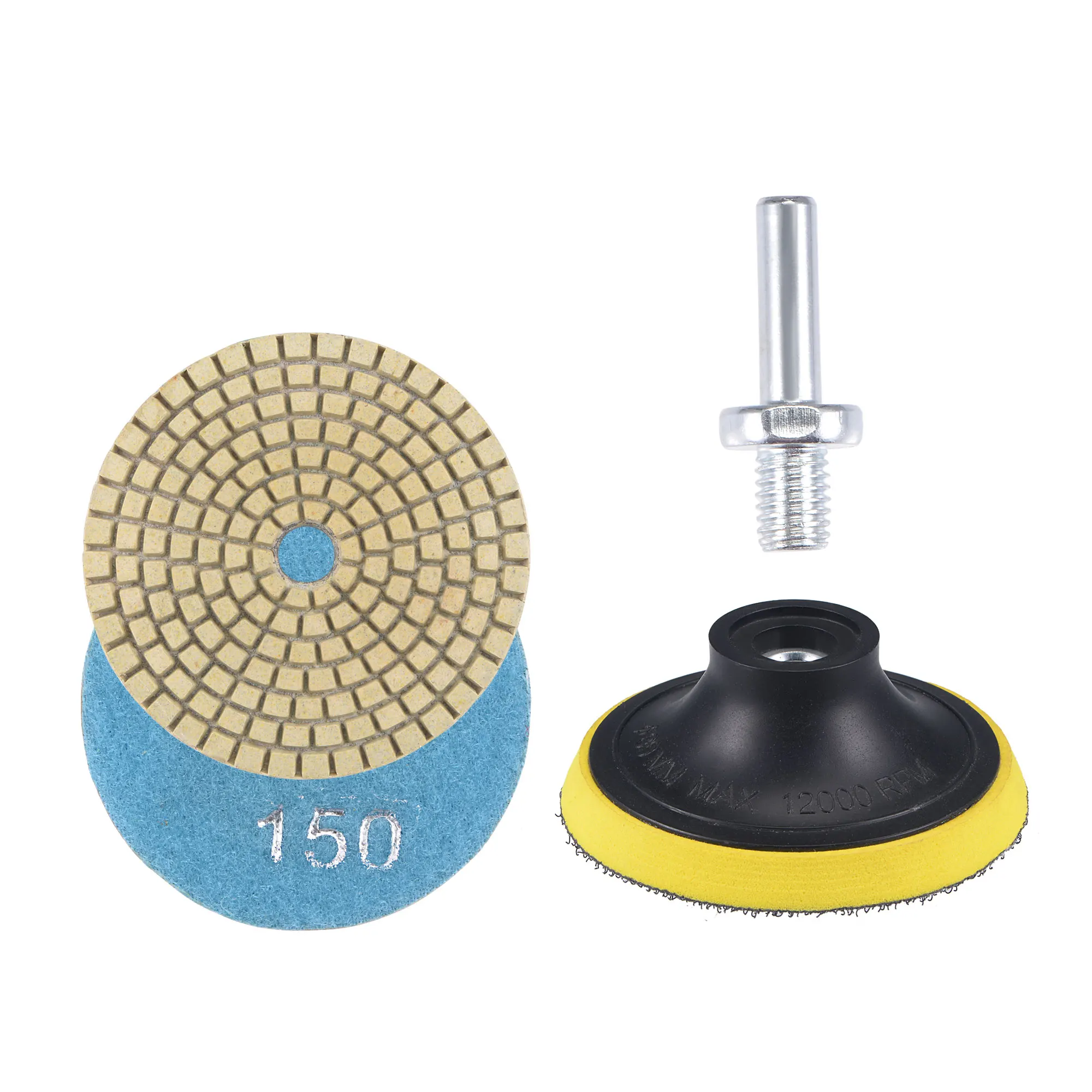 

4 шт., абразивные алмазные накладки для бетона, 3 дюйма, 150 грит