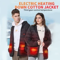 2021 mens windbreaker heated jacket with hood winter thermal outdoor coat with battery pack 8 adjustable heating jacket men
