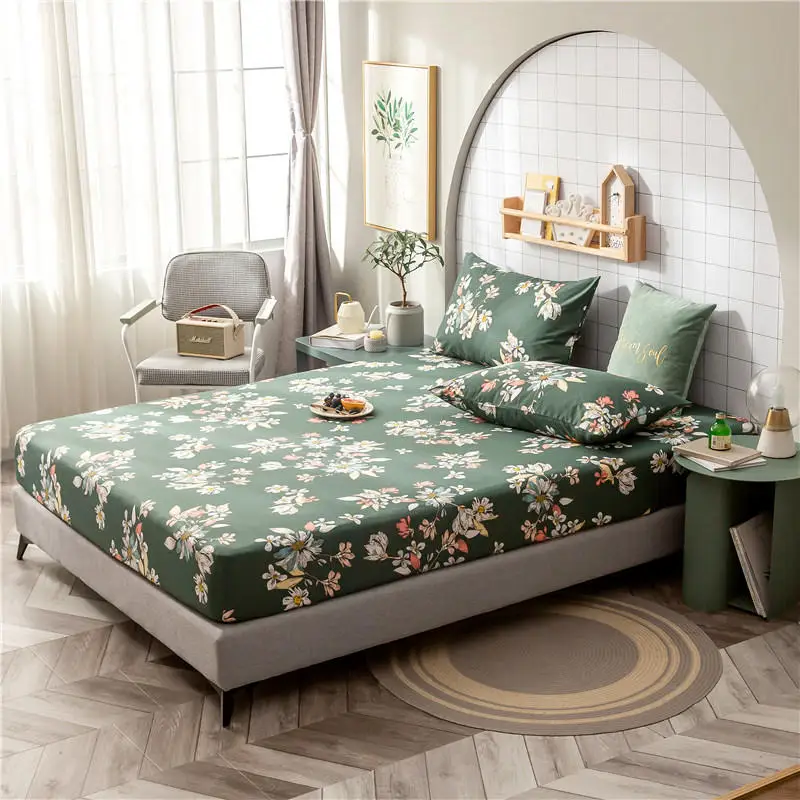 Постельное белье 1 шт. хлопковый наматрасник на резинке односпальный двуспальный