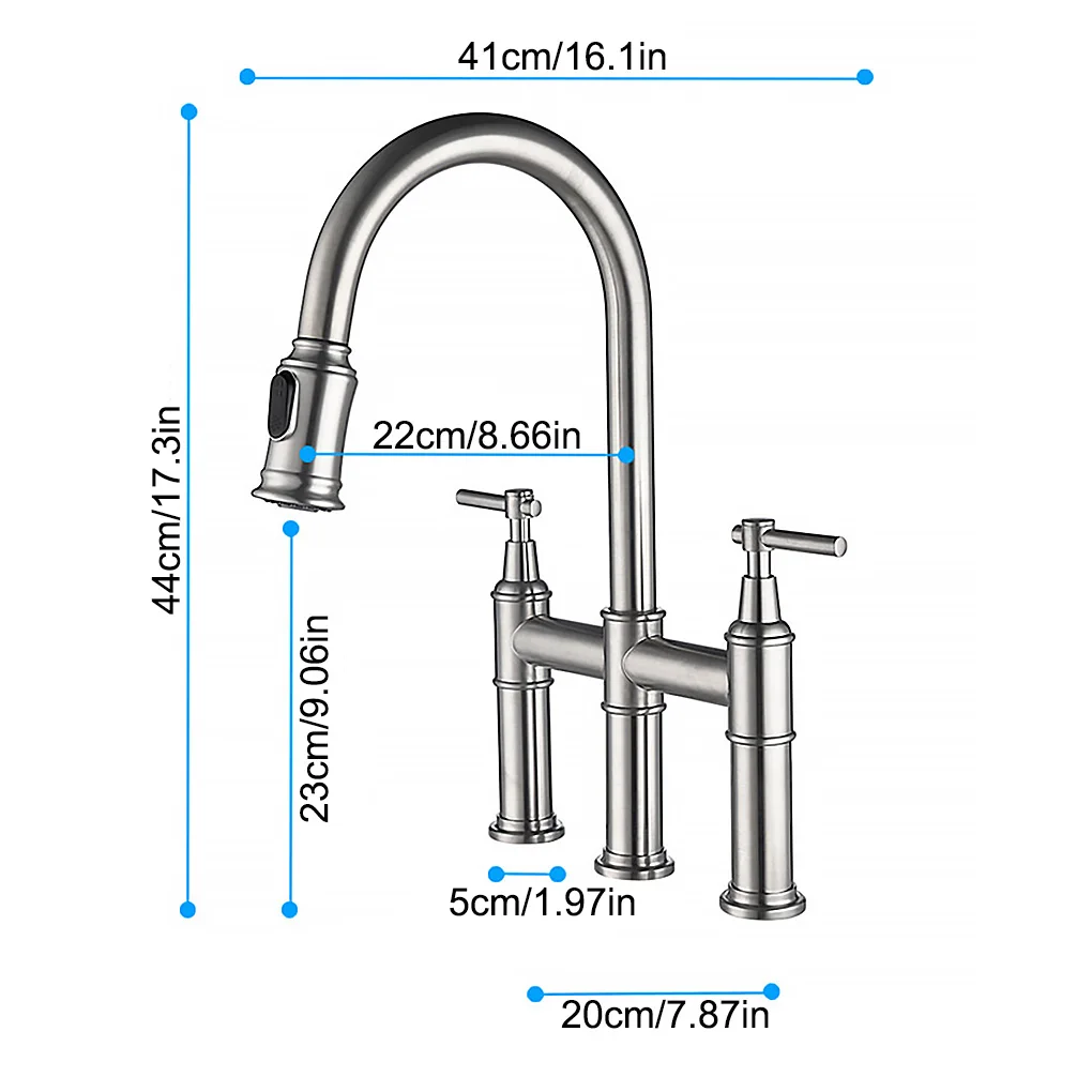 Кухонный смеситель с выдвижным мостиком и двойной ручкой | Обустройство дома