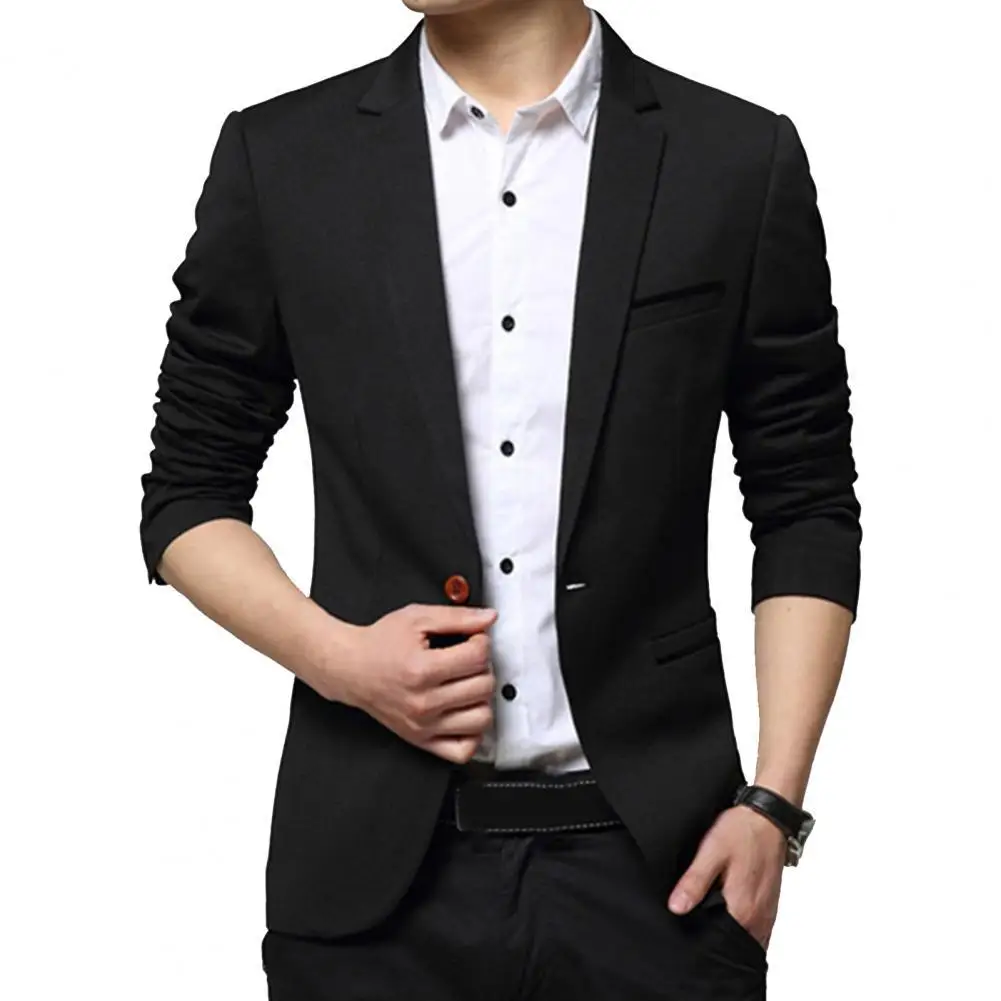 

2021 Regular Coat Solid Color Cardigan Casual Turn-down Collar Man Fomal Suit Jacket for Meeting Wholesale Dropshipping New