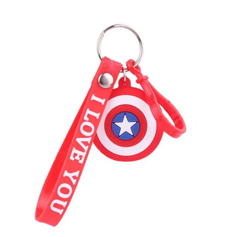 Comic Anime Superman Batman Captain America Iron Man Deadpool Cosplay Keychain Pendant Accessories Rubber Gift