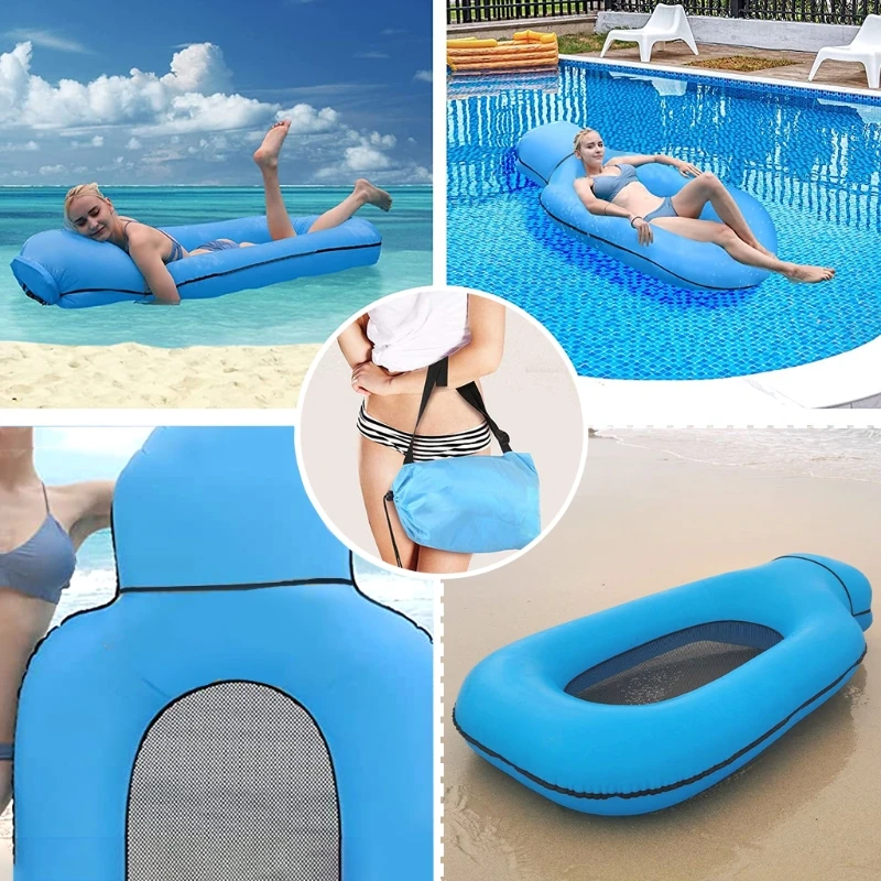 

Pool Floats Inflatable Folaties, Floating Pool Lounger Chair Swimming Raft Lake Hammock Toys for Adults & Kids