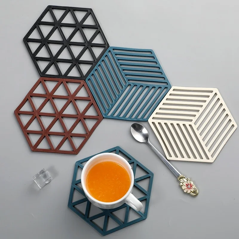 

Tableware Insulation Mat Coaster Hexagon Mats Pad Heat-insulated Bowl Placemat Home Table Decor Kitchen Tools