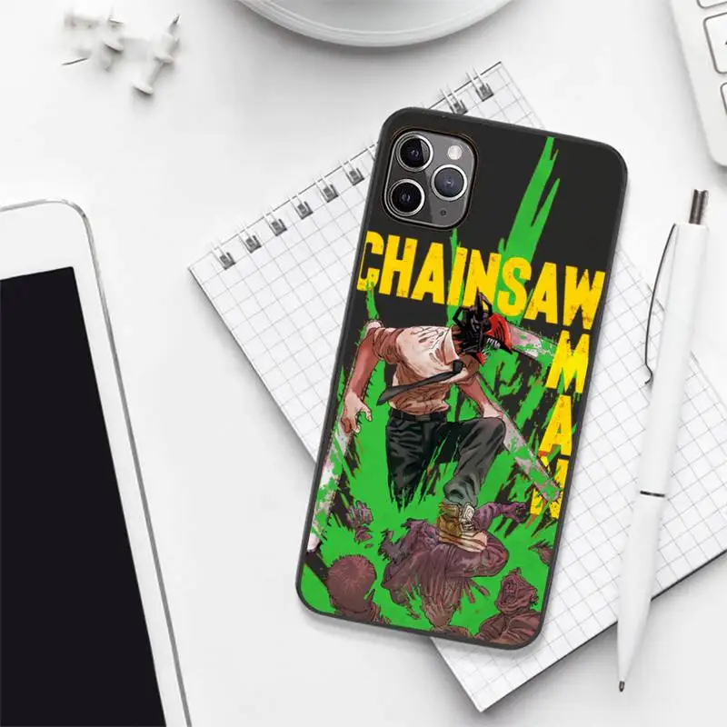 

Japan anime Chainsaw Man Phone Case Candy Color for iPhone 6 7 8 11 12 s mini pro X XS XR MAX Plus