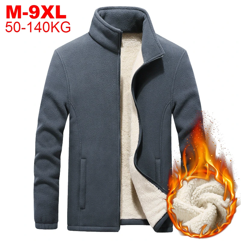 

Men Winter Jacket For Plus Size 9xl Bust 150cm Parka Coats Male Outwear Fleece Mens Jackets Big Size Sportswear Zipper Coat Warm