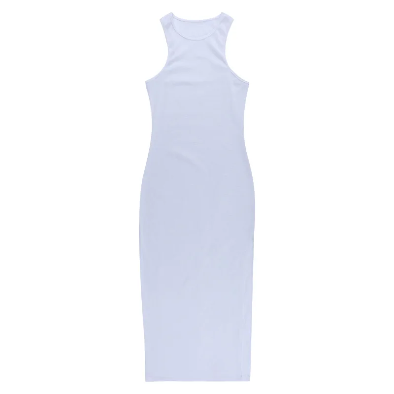 

Slit tight sleeveless women dress European and American spring and summer new temperament commuter long skirt W01