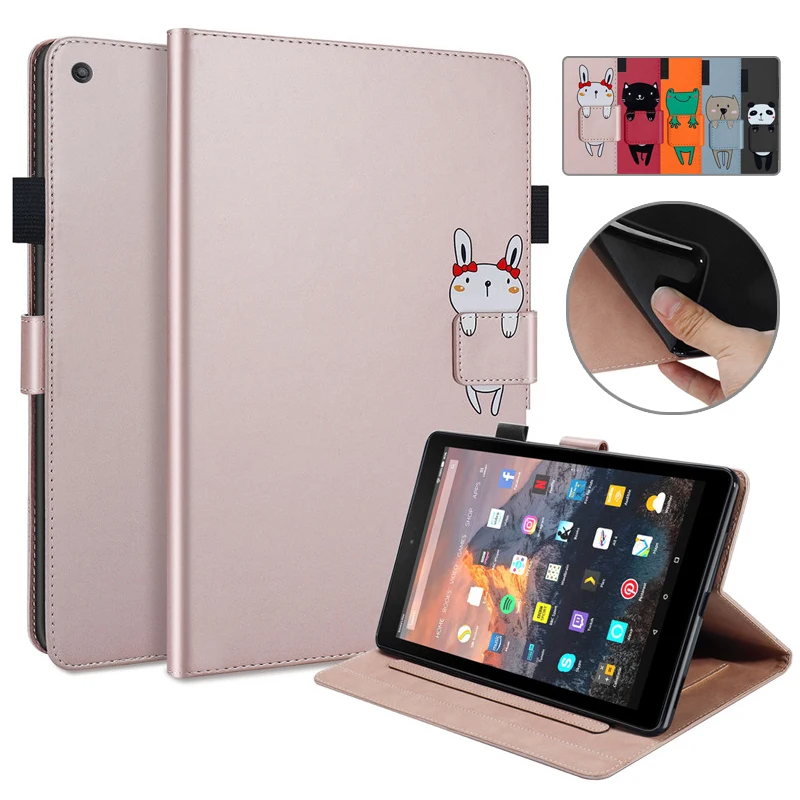 

Чехол-книжка для планшета Amazon Fire HD 10 2017, кавайный мультяшный чехол-кошелек с подставкой для Fire HD 10, чехол 2017
