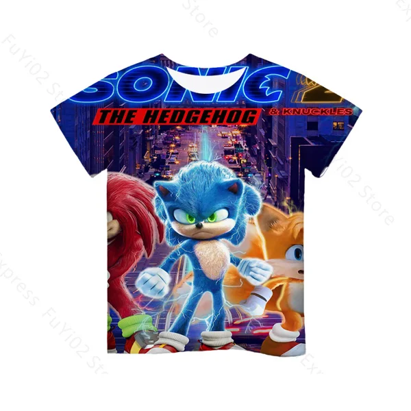 

Kids Sonic T Shirt 3D Print Cartoon Boy Girls Cute Tee Shirts Baby Funny Short Sleeve Spring/Summer Clothing