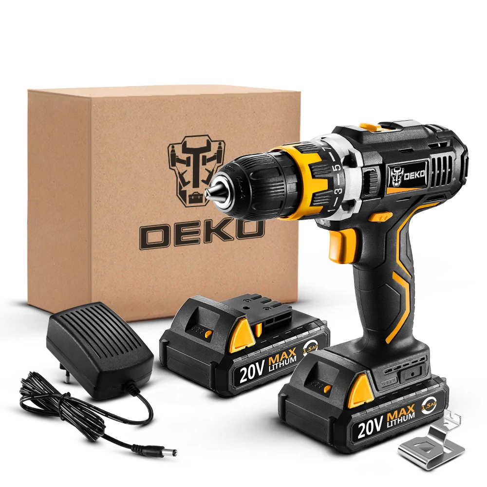 DEKO GCD20DU2 SET2 20V электрическая отвертка аккумуляторная дрель электрическая мини Беспроводной Мощность драйвер постоянного тока литий-ионный Батарея 1/2-дюймов 2-Скорость