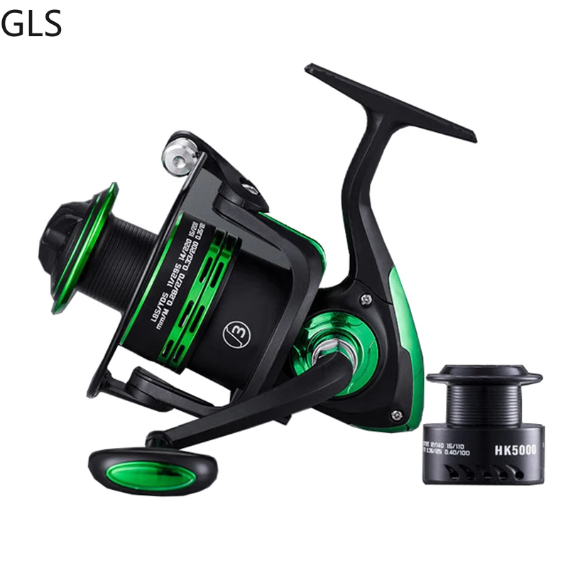 

2023 High Quality Double Spools Metal Original Spinning Fishing Reel with Free Spare Spool 5.2:1 High Speed Carp Fishing Reels