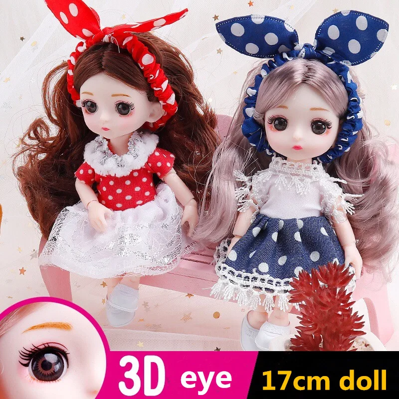 

Bjd Doll 16cm 13 Movable Joint Cute Doll 3D Real Eye Dress Up Fashion Baby With Clothes Shoes Children's DIY Girl Toy Gift