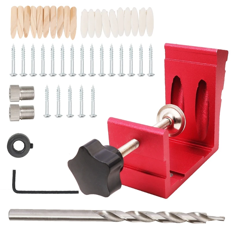 

896B 46x Drilling Guide Set Woodworking Tool Puncher Positioner Oblique Hole Locator Wood Drilling Jig for Carpentry Projects