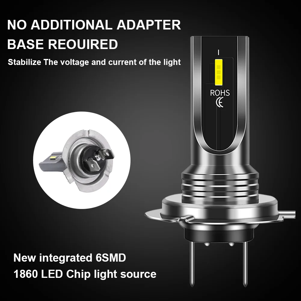 2Pcs H4 H7 H11 H8 H9 9006 HB4 H1 9005 HB3 Mini Car Headlight Bulbs LED Lamp with 1860 Chip 16000LM Auto Fog Lights 6000K 3000K - купить по