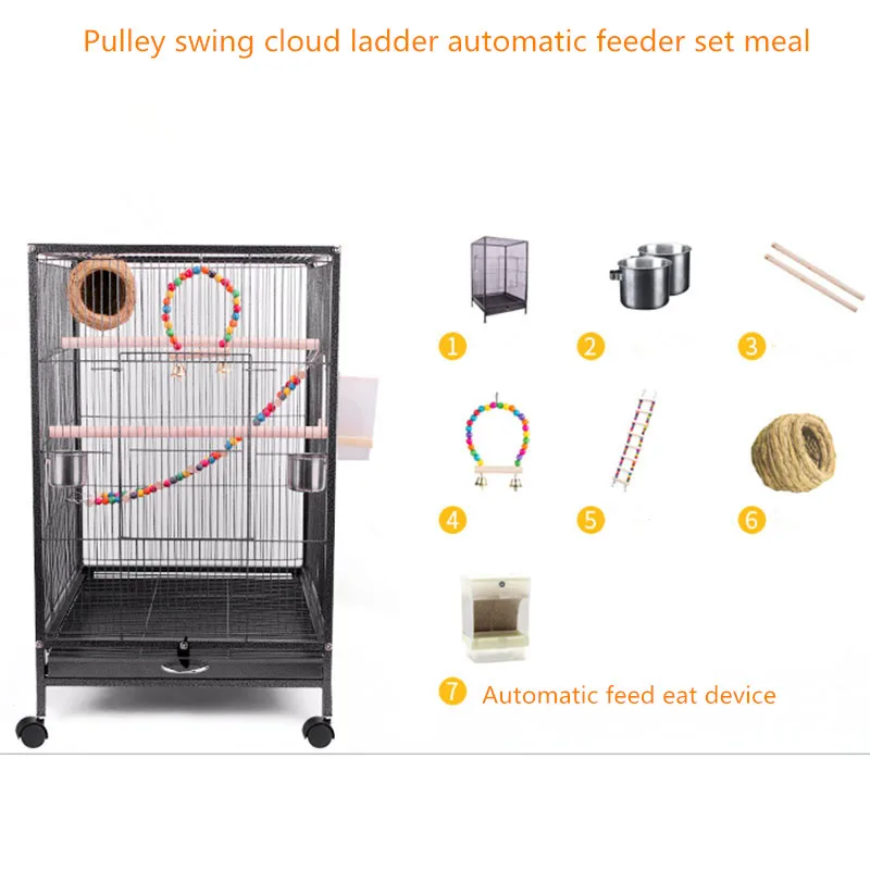 Set Parrot Cage Luxury Large Bird Starling Metal Peony Wren Breeding Nest Iron Pigeon | Дом и сад