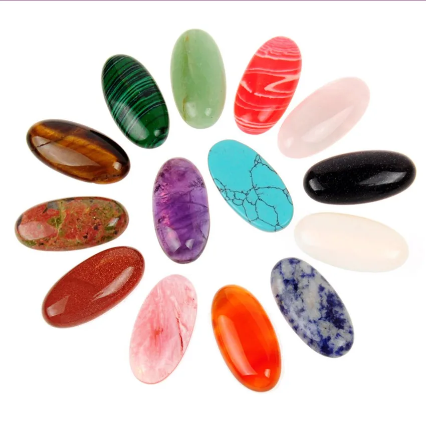 

FYJS Unique 10 Pcs Oval Shape Tiger Eye Stone Pendant for Party Gift Red Agates Fashion Jewelry