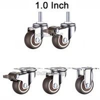 4pcs mini 1 mute wheel loading 20kg replacement swivel casters rollers wheels with brake furniture hardware jf1446