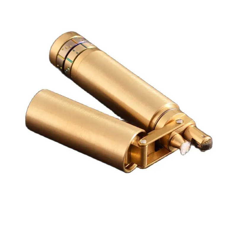 Латунная креативная бензиновая Зажигалка Nunchaku тонкая Складная зажигалка | Дом и