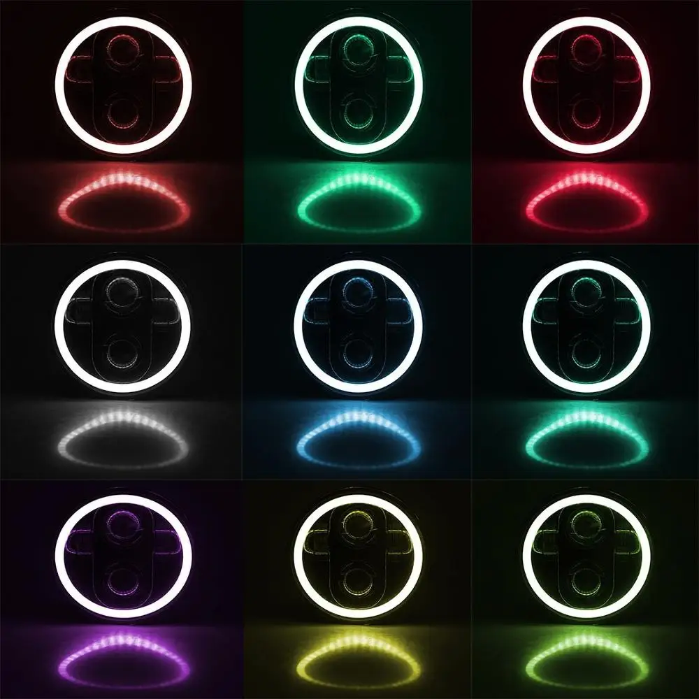 RGB 5,7" Halo светодиодный фонарь/5 3/4 дюймов белый желтый DRL галогеновая фара для индийского скаута и мотоциклиста ведра монтажный кронштейн