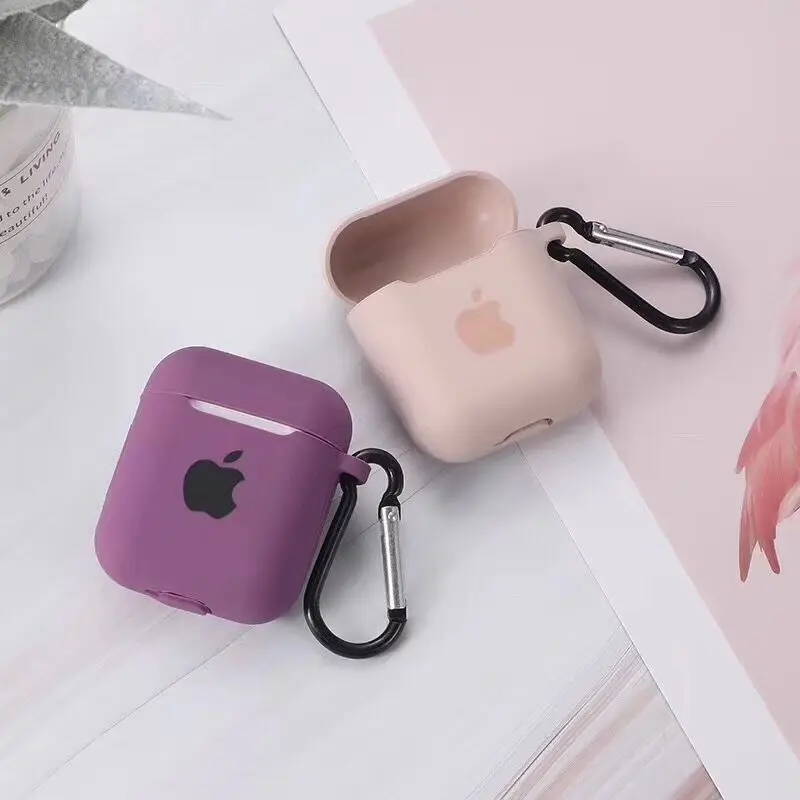 Силиконовый чехол для AirPods с защитой от потери защитный Apple 2 мягкий милый