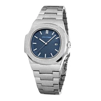 wholesale new men fashion casual dress watch frosted case quartz blue dial watches luxury pp design men sport wristwatch gift