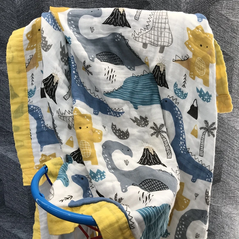 Четырехслойное 70% бамбуковое 30% хлопковое муслиновое детское одеяло для