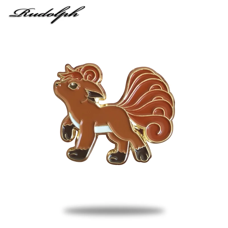 Милый умный маленький мультяшный 9 хвостый лисица мягкая эмалированная